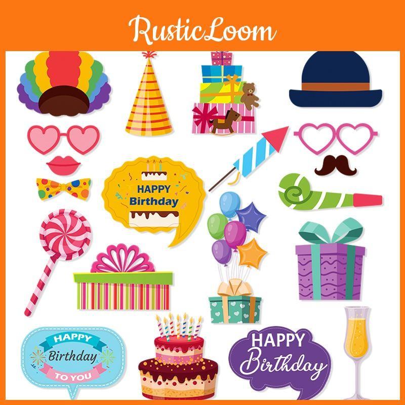 Accessories Happy Birthday With Humorous Paper Props For Family Kids Parties