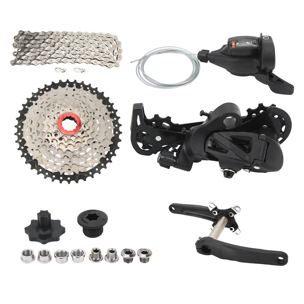 Grupo de 8 Velocidades Hollow Volante 42T Kit de Câmbio para Bicicleta com Trocador Corrente Câmbio Traseiro para Modificação de Bicicletas