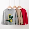 Children's New Autumn/Winter Double-Layer Knitwear Boys' and Girls' Warm Knitted Sweaters Pullover Cartoon-Printed Sweaters Base Layer Sweaters
