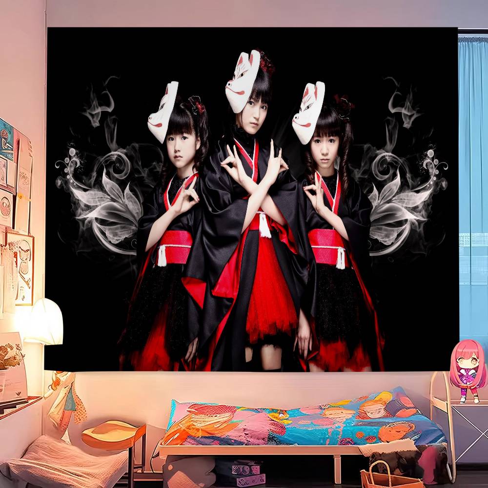 Classic Kawaii Metal Band B-Babymetal Colorful Tapestry Wall Hanging Cheap Hippie Wall Hanging Bohemian Wall Tapestries