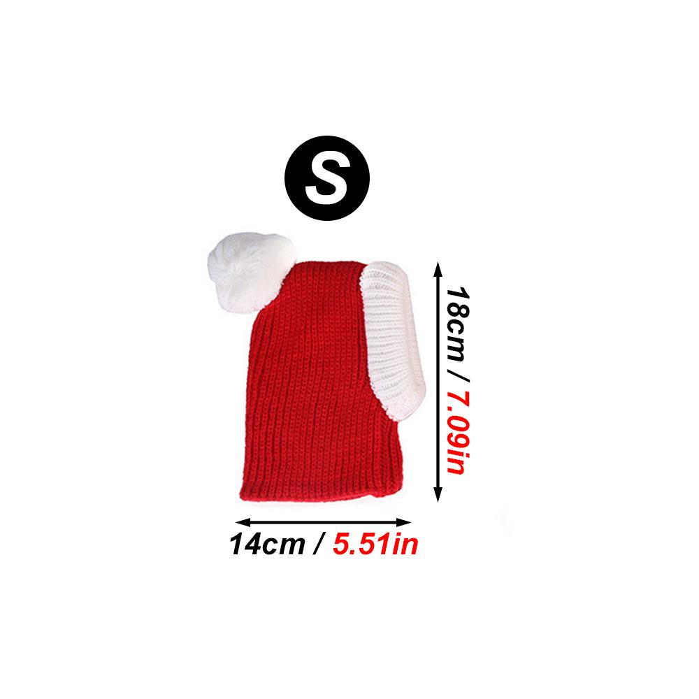 1PC Cute Christmas Dog Hat Noise Protection Knit Dog Hat Warm Winter Cap Soft Stretchy Knit Hat for Pet Dogs Cats Christmas Gift