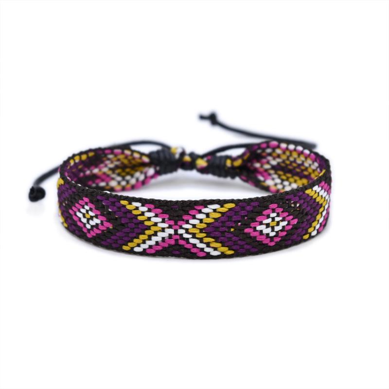 Ethnic Style Handmade Woven Cotton Linen Wristband Bracelet