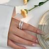 Stylish Irregular Wide Band S925 Silver Ring for Women - Versatile Open Design