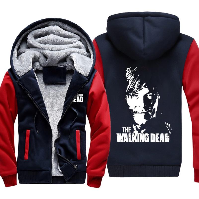 Cozy And Warm The Walking Dead Print Sweatshirts For Men With Ribbed Cuffs