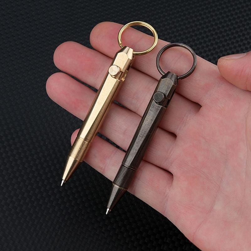 Signature Pen Rollerball Pen Writing Pen, 0.5mm Brasses Journal Pen Gel Inks Pen