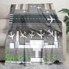 Airport Runway Map Print Blanket Soft Comfortable All Seasons Suitable Sofa Office Nap Travel Birthday Gift Christmas Present