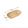 Rattan Woven Tray Convenience Store Handmade Round Basket Food Craft Rattan Tray for Food Fruit Storage Breadbasket Organizer