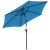 Garden Parasol Diameter 260x235 Cm Reclining Garden Parasol with Crank Removable Aluminium Pole 6 Ribs Blue