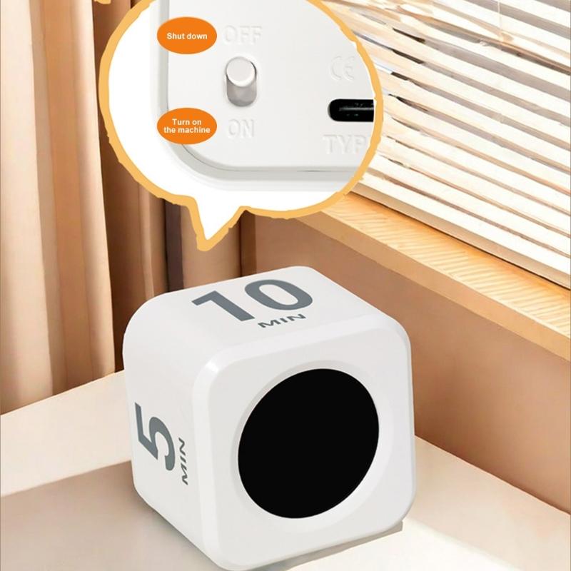 Gravities Sensors Countdown Study Timer with LED Display Rechargeable Cubes Shape Digital Timer Time Management Tool