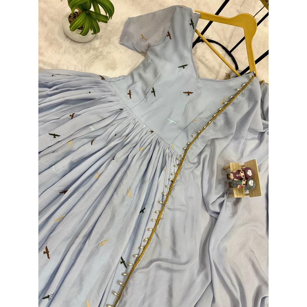 Bellissimo completo Anarkali Paksiatni Abito da Festa Matrimonio con Set Dupatta Abito