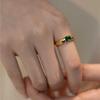 Retro simple ruby emerald men's and women's same fashion jewelry personalized glossy ring jewelry