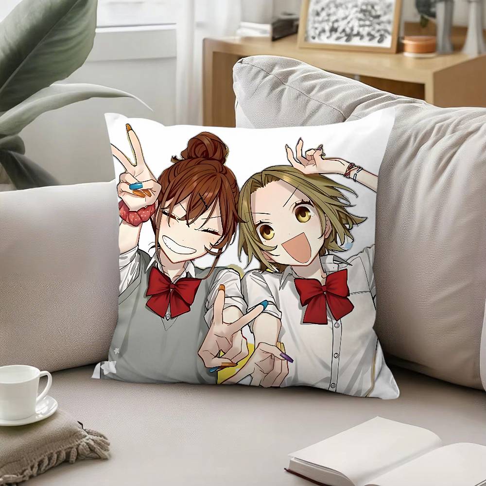 Anime Hhorimiya Throw Pillow Covers Pattern Cushion Cover Suitable For Sofa Bedroom Car Pillow Cover
