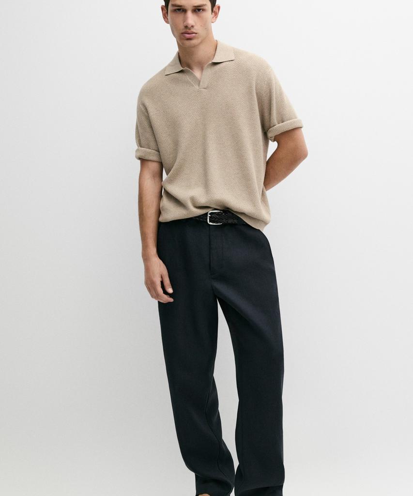 Masimodutti Linen Straight Fit Pants