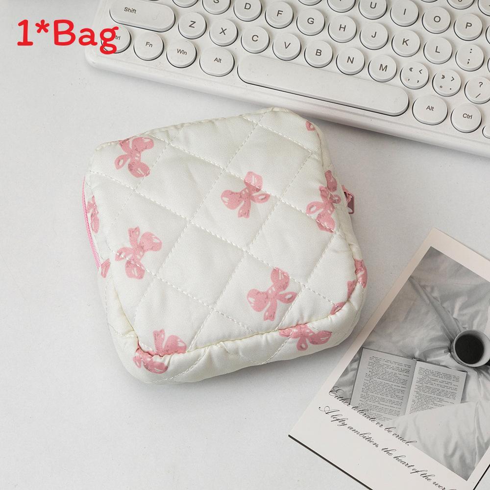 Classic Heart Makeup Bag With Cotton Material Portable Travel Organizer For Daily Use
