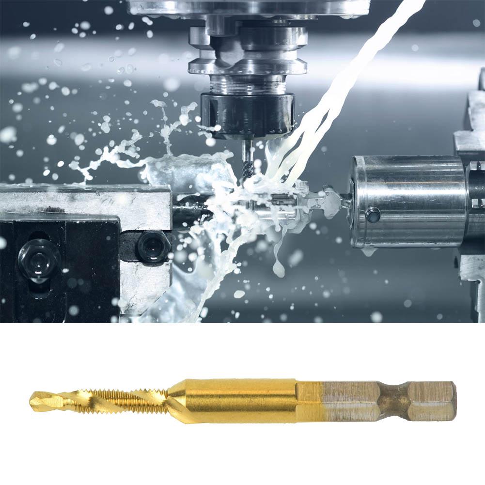 HSS 6.35mm Hex Shank Tap Drill Bit Through-Hole Inner Chip Removal Tap Drill 15mm(M3)