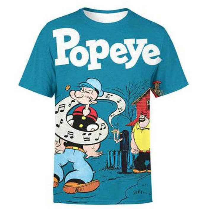 Fashionable New 3D Printed Fun Cartoon T-shirt Men's Comfortable Casual Round Neck Short Sleeved T-shirt