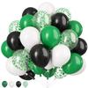 20/49Pcs Mixed Color Decoration Balloons, Green, Black, And White Confetti Balloons Suitable For Celebrations, Themed Birthday