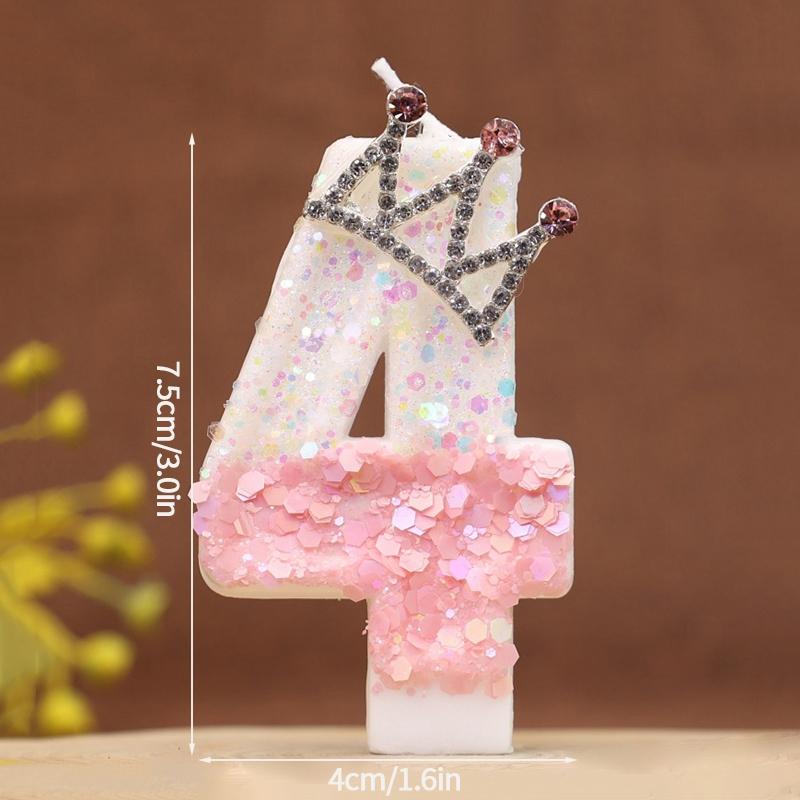 Birthday Number 0-9 Candles Crown Number Candles Happy Birthday Cake Decorated Baby Shower Insert Decor Festival Supplies