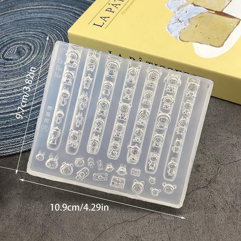 

3D Кавайная форма для куклы Лабубу Маленький медвежонок Украшения для нейл-арта Ногти Сделай сам Дизайн Нейл-арт Форма для ногтей Пластина для стемпинга Форма для маникюра A