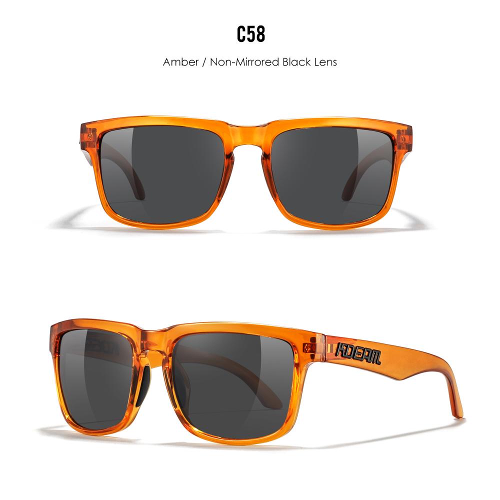 KDEAM Brand Men Square Polarized Sunglasses Colorful Design Cool Fashion Women Shades Summer Sun Glasses Mirrored Coating Lens
