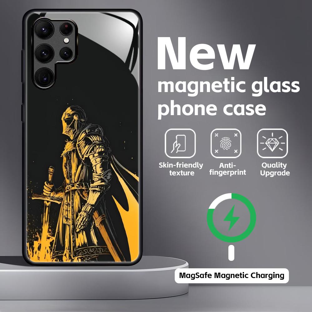 Klasická hra DARK SOULS Pouzdro na telefon Pro Samsung S26 S25 S24 S23 S22 S21 Plus Ultra Note20 Skleněné Magnetické Pouzdro