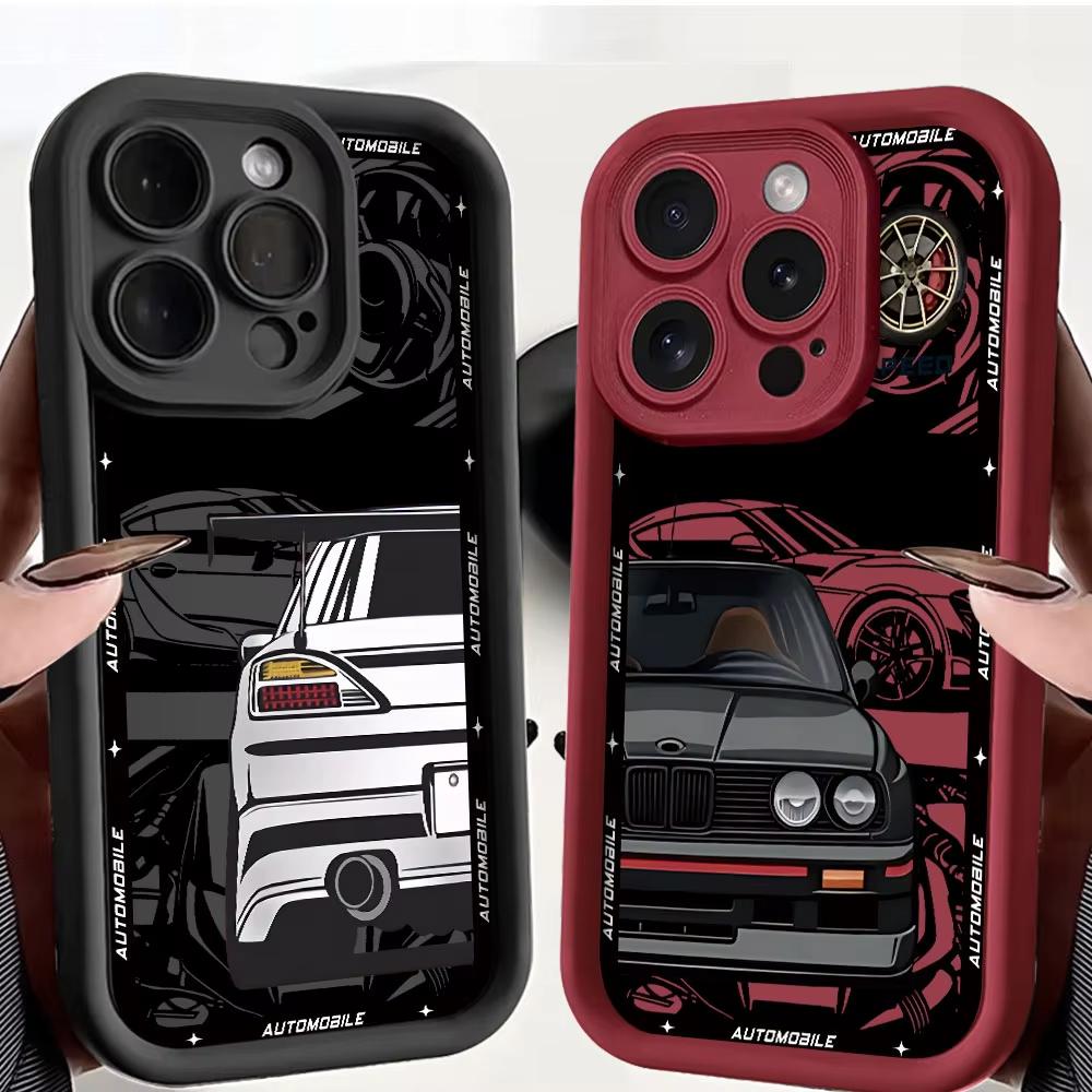 Cool Car Phone Case For iPhone 17 Air 16 e 15 14 13 12 11 Pro Max Plus Mini SE 2020 2022 Soft Back Cover