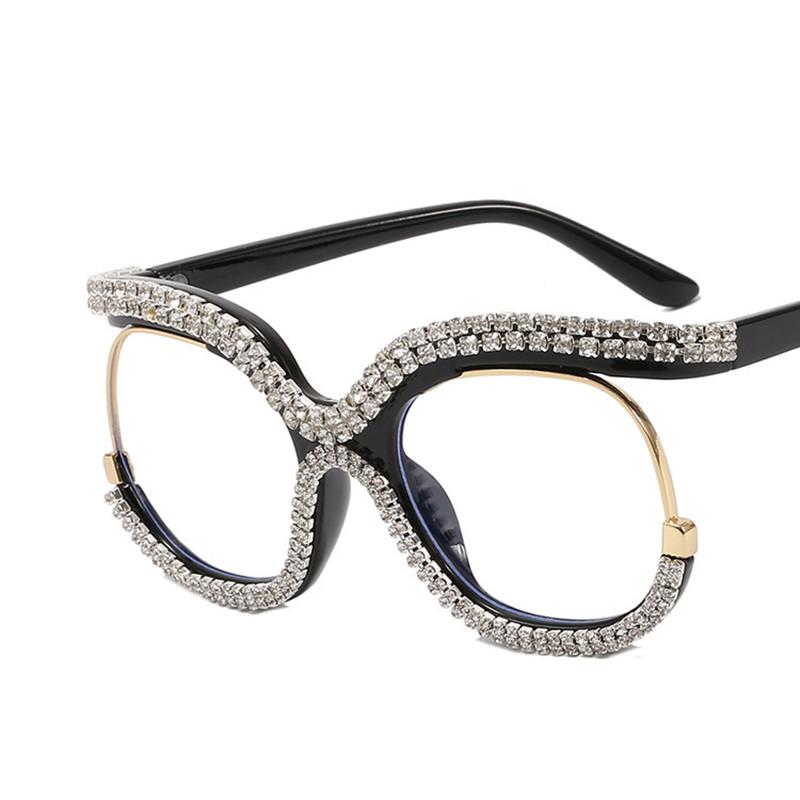Women Reading Glasses Frameless Anti-Blue Presbyopic Glasses 0 To +4.0  Diamond Rimmed Glasses  Anti-Reflective
