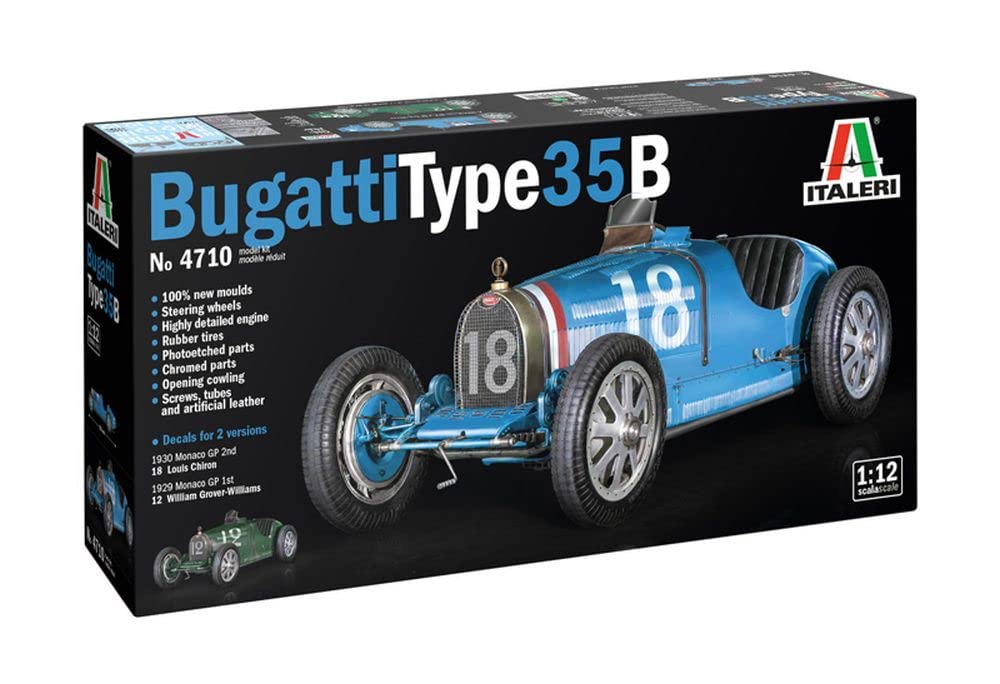 

Пластиковая модель ITALERI Bugatti Type 35B IT4710 Цвет литья 1/12