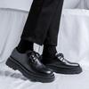 Fashion DRESS Business men's leather shoes Classic minimalist style Groom's wedding and fashion party Thick soled Black shoes Trendy