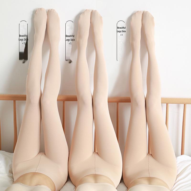 

Осенне-зимние антизацепочные суперэластичные бархатные колготки большого размера натурального телесного цвета для женщин 120D with Gusset, 85-150 lbs