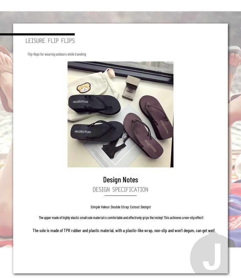 Women's Fashionable 7cm Platform Flip-Flop Slides - Non-Slip Beach Thong Slippers