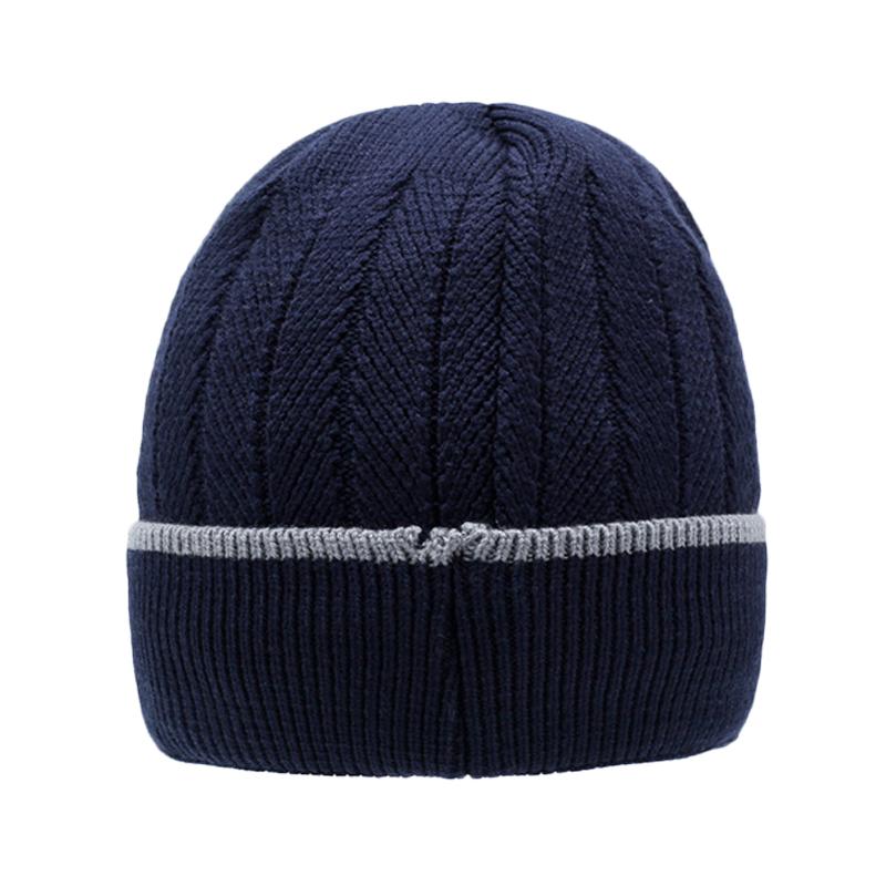 Autumn Winter Thick Knitted Cap Men Wool Cap Warm Fleece Cap Outdoor Sports Cap