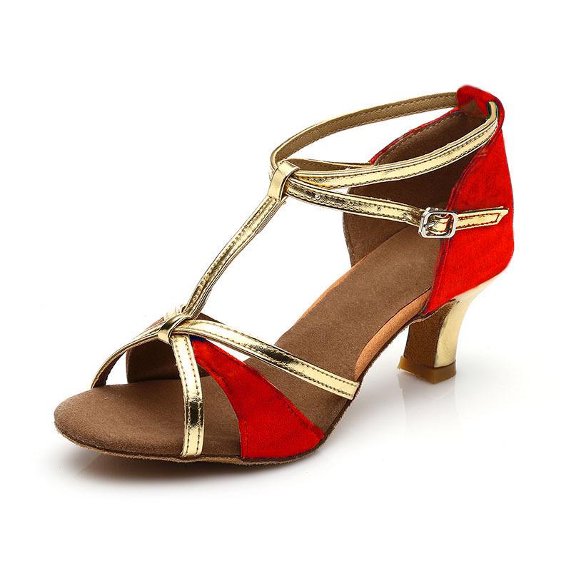 Women Latin Dance Shoes Tango Pole Ballroom Dancing Shoes Heeled 5cm