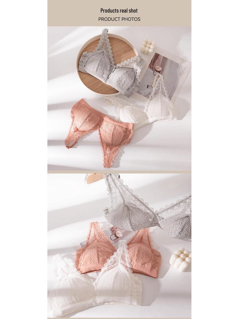 Eleganter Dreiecks-BH aus Maulbeerseide mit Spitze - Bequem, verstellbar, Lingerie im französischen Stil für Damen