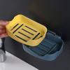 1Pc Soap Box Suction Cup Wall Mounted Soap Rack No Punching Soap Box Rack Household Creative Drain Portable Suction Cup Soap Box