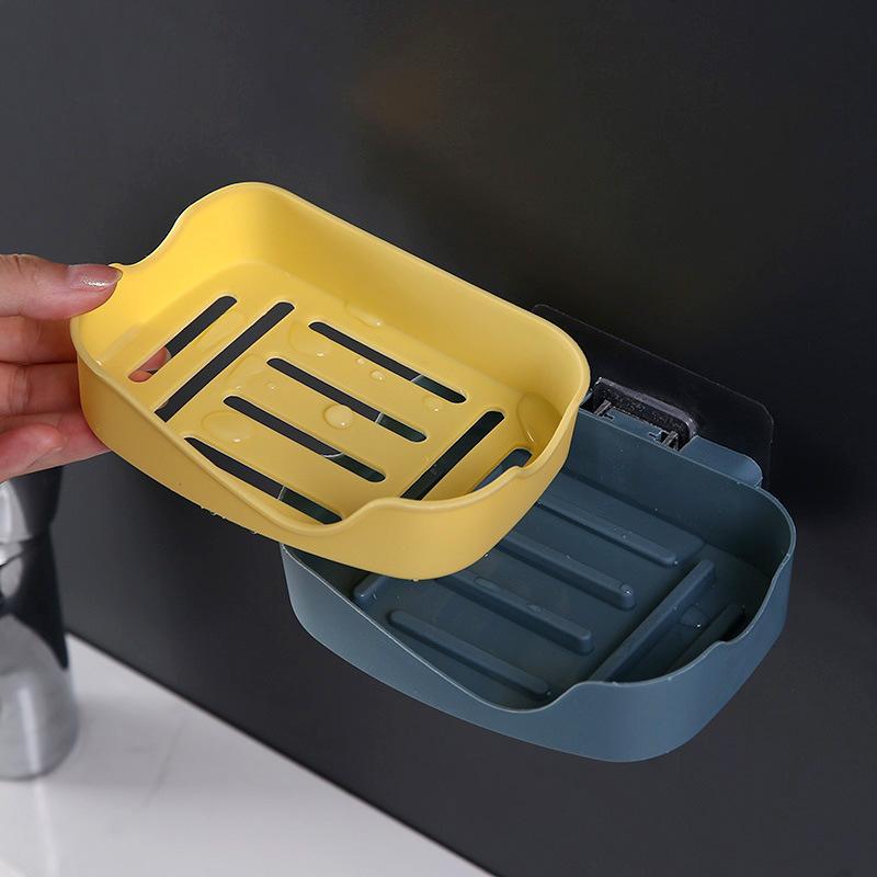 1Pc Soap Box Suction Cup Wall Mounted Soap Rack No Punching Soap Box Rack Household Creative Drain Portable Suction Cup Soap Box