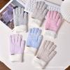 New Gloves with Exposed Fingers, Women's Warm and Cold-proof Wool Knitted Five-finger Cycling, Antifreeze for Driving, Full Finger Cover