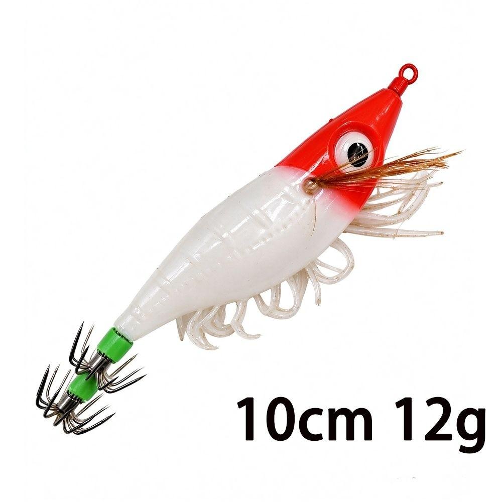 3pcs Luminous Design Squid Jig Lures 12g/10cm Shrimp Lures Softfoot Squid Lures  Cuttlefish Fishing