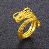 Adjustable Vietnamese Gold-Plated Dragon Phoenix Couple Rings
