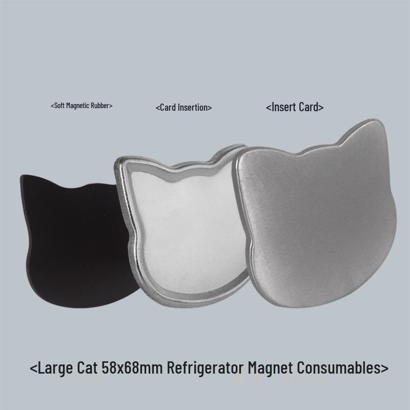 58x68mm Big Cat Tinplate Refrigerator Magnet - Rustproof, Soft Magnet for DIY & Advertising Gifts