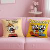Classic Game Cuphead Cute Pillow Case Anti-Dustmite Pillowcase Invisible Zipper Silky Short Plush Sofa Cushion Cover