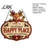 Christmas Bedroom Door Decor This Is Our Blessed Happy Place Sign, Welcome Front Durable Wooden Holiday Sign Hanger Decoration, Rustic Wall