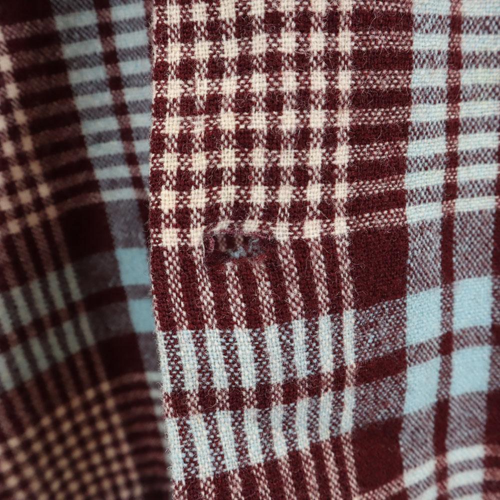 VAN HEUSEN 50. léta 60. léta Límec na rozepínání Vintage krabicová silueta Kostkovaný vzor Dlouhý rukáv Košile s límcem na rozepínání Pánská Použitá