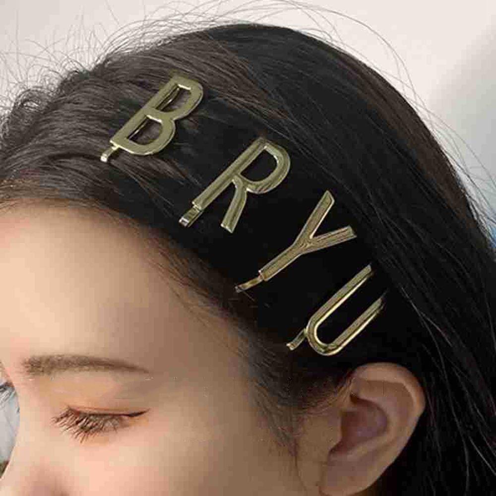 

Girls Retro Geometry Female Hair Clips Letter Hairpins Set Korean Style Barrettes Metal Bangs Clips