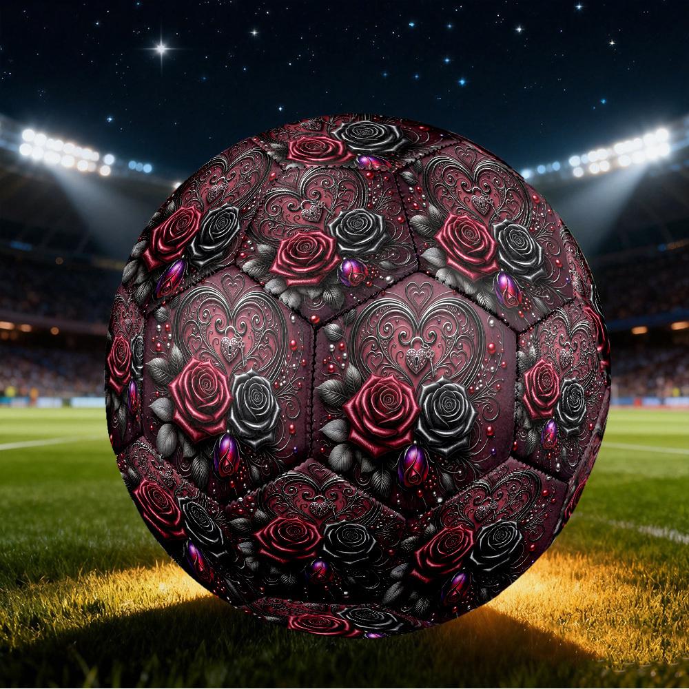 1pc Heart Roses Size 5 Soccer Ball Professional Match Training Football Indoor &Outdoor Sports Ball Training Ball Lightweight Durable Y20