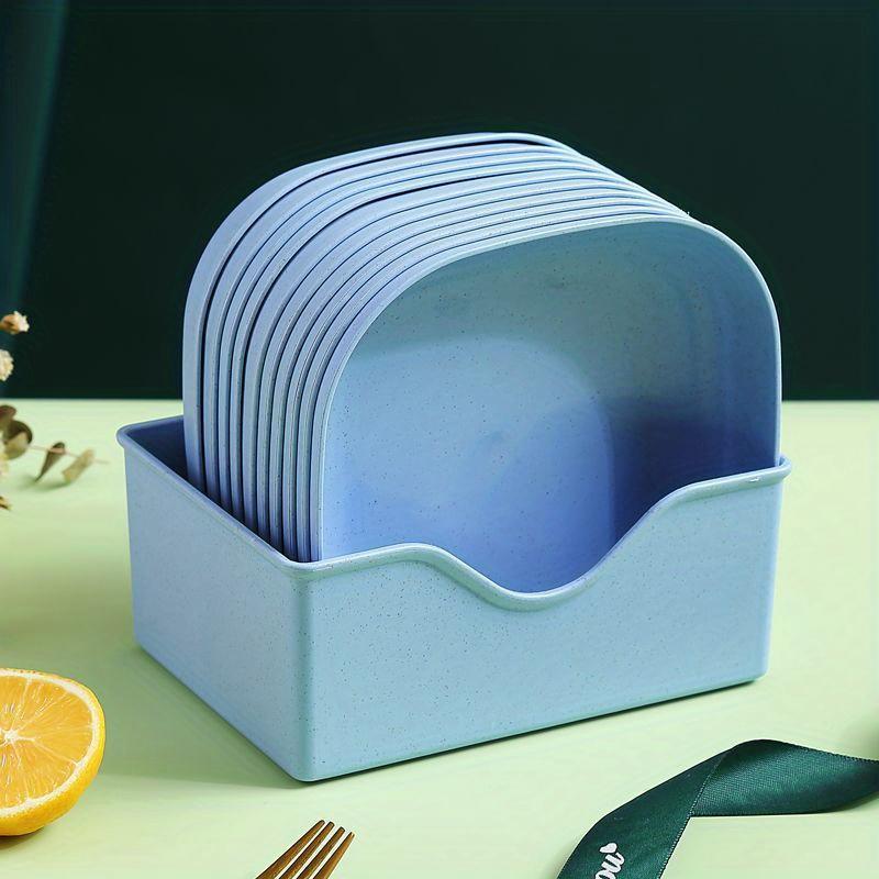 10 Plastic Plates Reusable Fruit Plates Washable Dessert Plates Multifunctional Snack Plates With Base