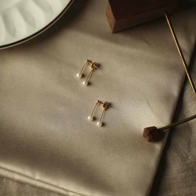 Exquisite Design Music Note Smart Natural Freshwater Pearl Earrings, Small French Fairy Stud Earrings Fairy Series