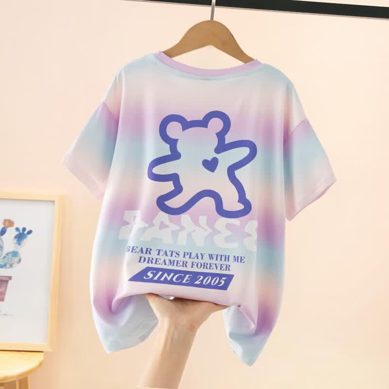 Moonkids Girls Ice Silk Quick-Dry Short-Sleeve T-Shirt 120cm