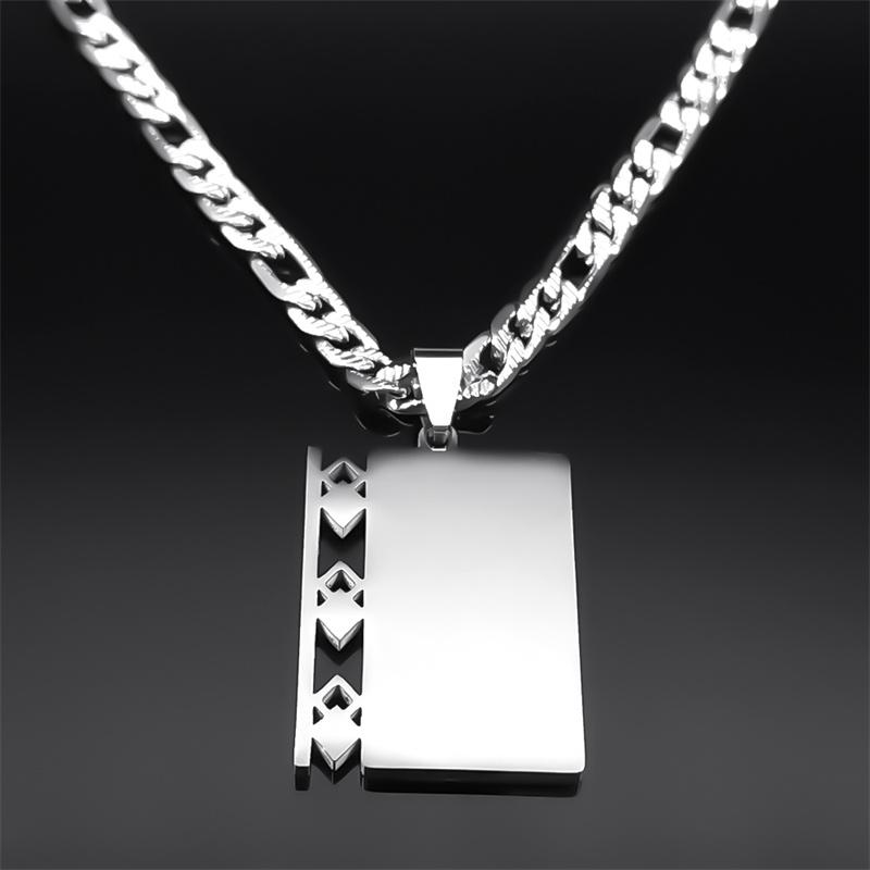 Muslim Arabic Quran Islam Arab Pendant Necklace for Women Men Stainless Steel Silver Color Religion Necklaces Jewelry Gift N7439