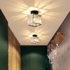 Stylish Modern Crystal Ceiling Light Elegant Design For Entryway Hallway In Black And Gold